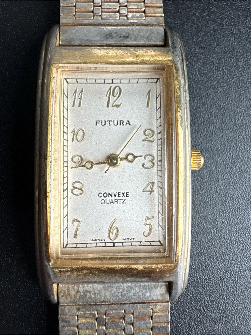 Futura Convexe Quartz Rectangular Gold & Silver Watch